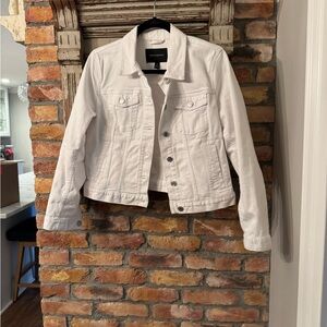 Banana Republic White Denim Jacket Classic Tailored Design